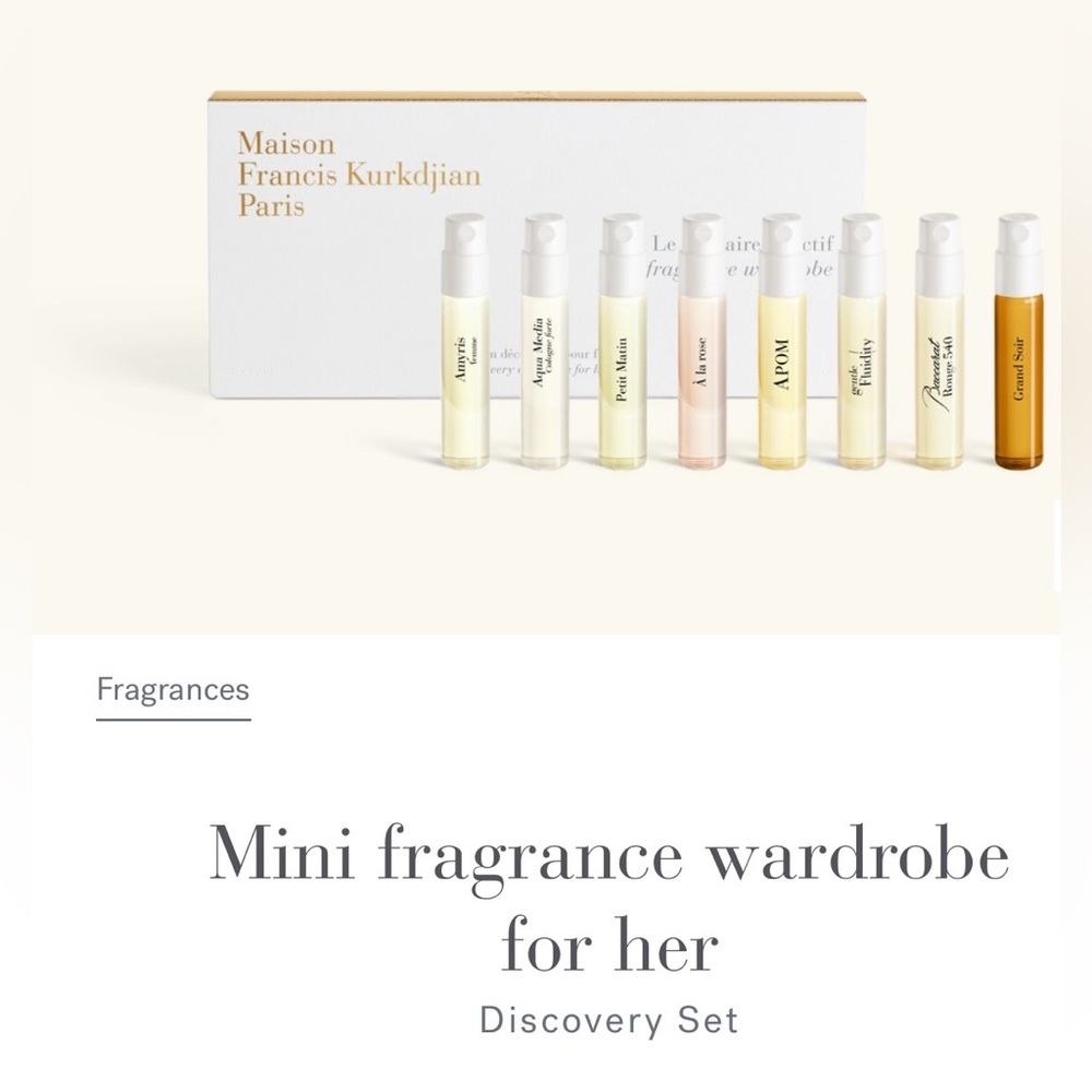 NWT Baccarat 540 + Maison Francis Kurkdjian discovery set +more 8 X 2ml